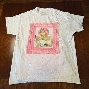 Nicki Minaj Graphic Tour T-Shirt Pink Frame Double-Sided Size Large